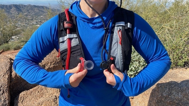 hydration pack for volcano hike in Guatemala