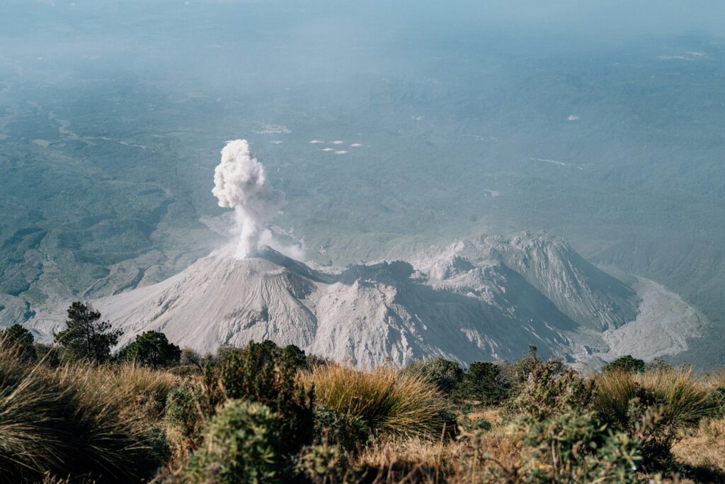 Santa Maria Volcano Guatemala and Santiaguito Volcano